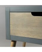 Table de chevet 1 tiroir Lorenzo gris - 40x30x57 cm